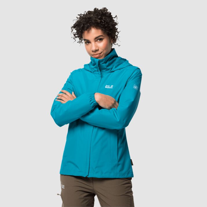 Chamarra Hardshell Jack Wolfskin Stormy Point Mujer Verdes Oscuro Mexico-1916487